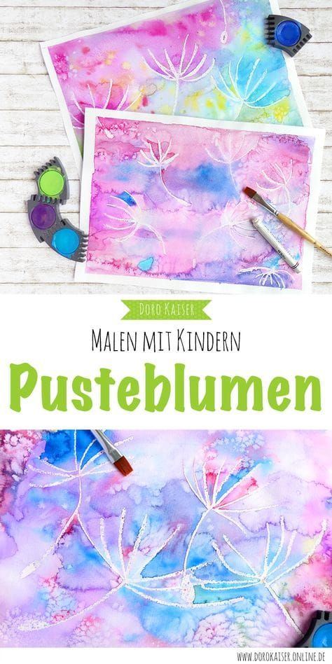 Malen Mit Kindern: Wunderbare Pusteblumen Mit Wasserfarben mit Leicht Kinder Bilder Malen