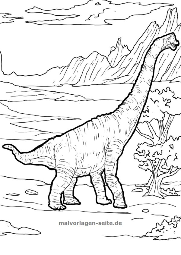 Malvorlage Brachiosaurus | Dinosaurier | Malvorlage innen Dinosaurier Bilder Kinder