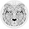 Mandala Tete Tigre 1 - Mandalas - Coloriages Difficiles bei Dessin Adulte Coloriage