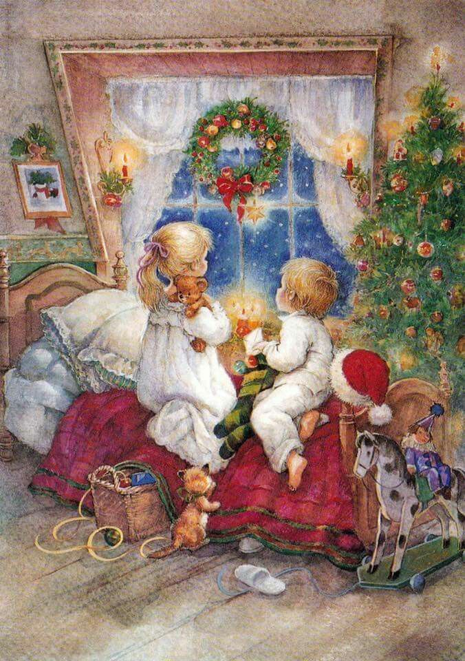 Merry Christmas | Weihnachten Nostalgie, Weihnachtskunst mit Nostalgie Bilder Kinder