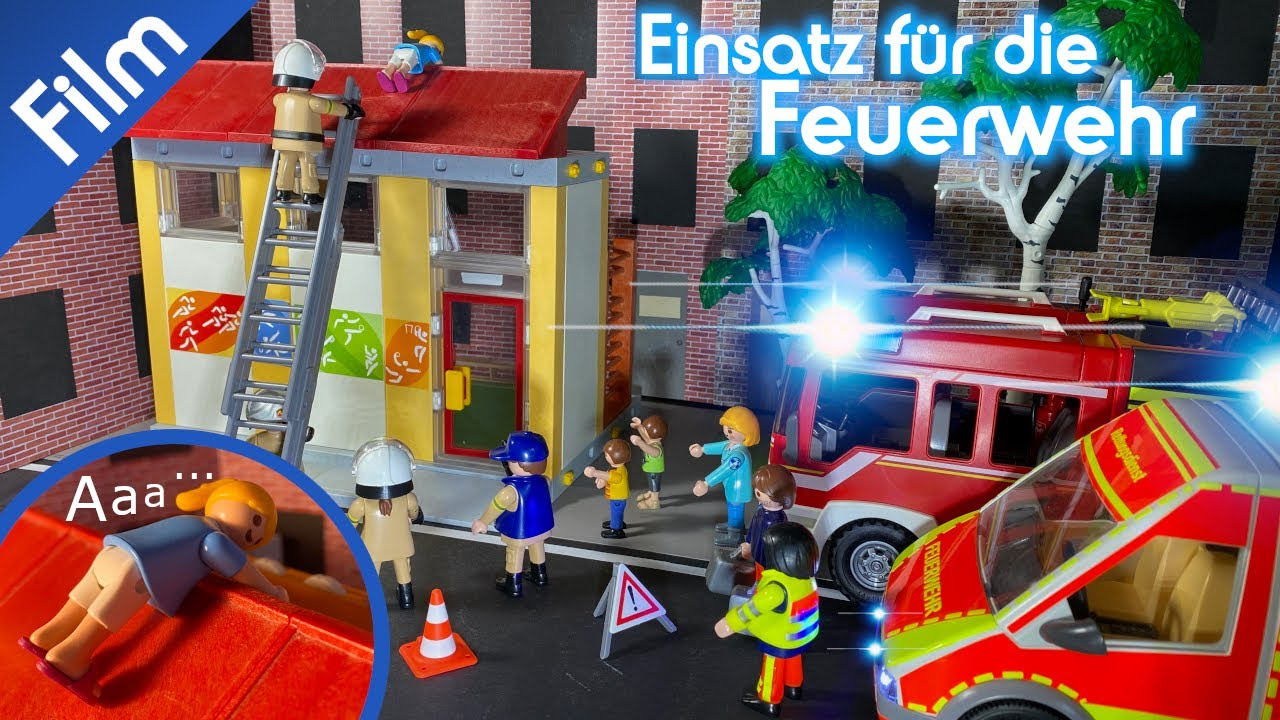 Mutprobe In Gefährlicher Höhe - Einsatz Für Die Playmobil mit Kinder Bilder Feuerwehr
