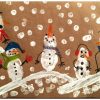 Neujahrsgrußkarten Mit Schneemännern Aus Fingerabdrücken für Fingerabdruck Bilder Kinder