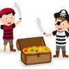 Piraten-Kinder Mit Schatz-Kasten Vektor Abbildung bestimmt für Piraten Bilder Kinder