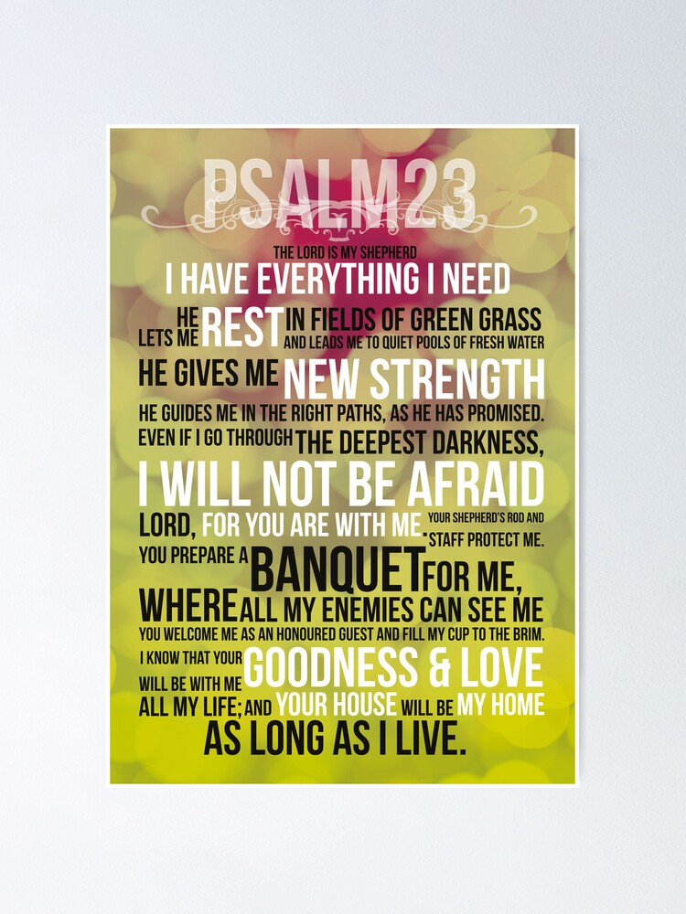 &quot;Psalm 23 - The Lord'S Prayer&quot; Poster By Tangldltd | Redbubble über Psalm 23 Bilder Kinder