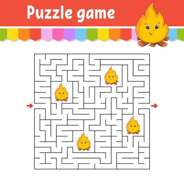 Quadratisches Labyrinth. Spiel Für Kinder. Puzzle Für ganzes Labyrinth Bilder Kinder