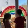 Regenbogenaktion - Ich Bleibe Zu Hause mit Kinder Bilder Regenbogen