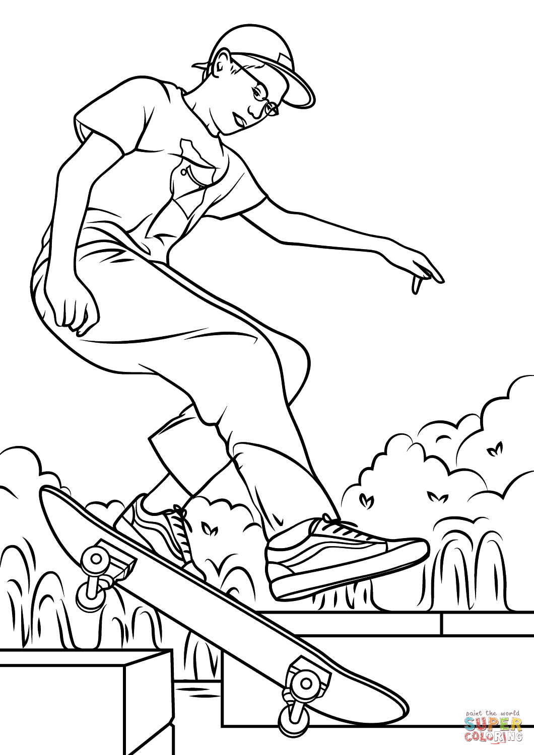 Skateboarding Coloring Pages - Kidsuki ganzes Coloriage K Way