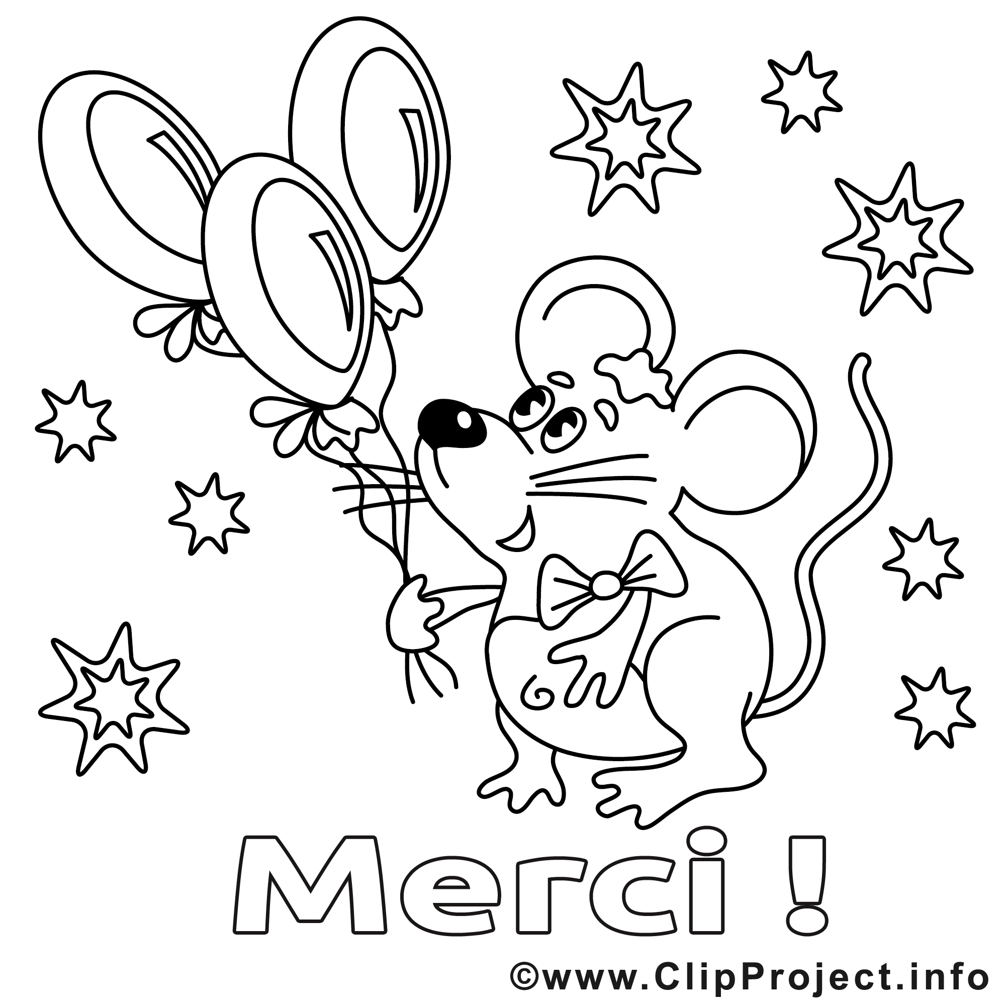 Souris Clipart - Merci Dessins À Colorier - Merci für Photo De Dessin A Colorier