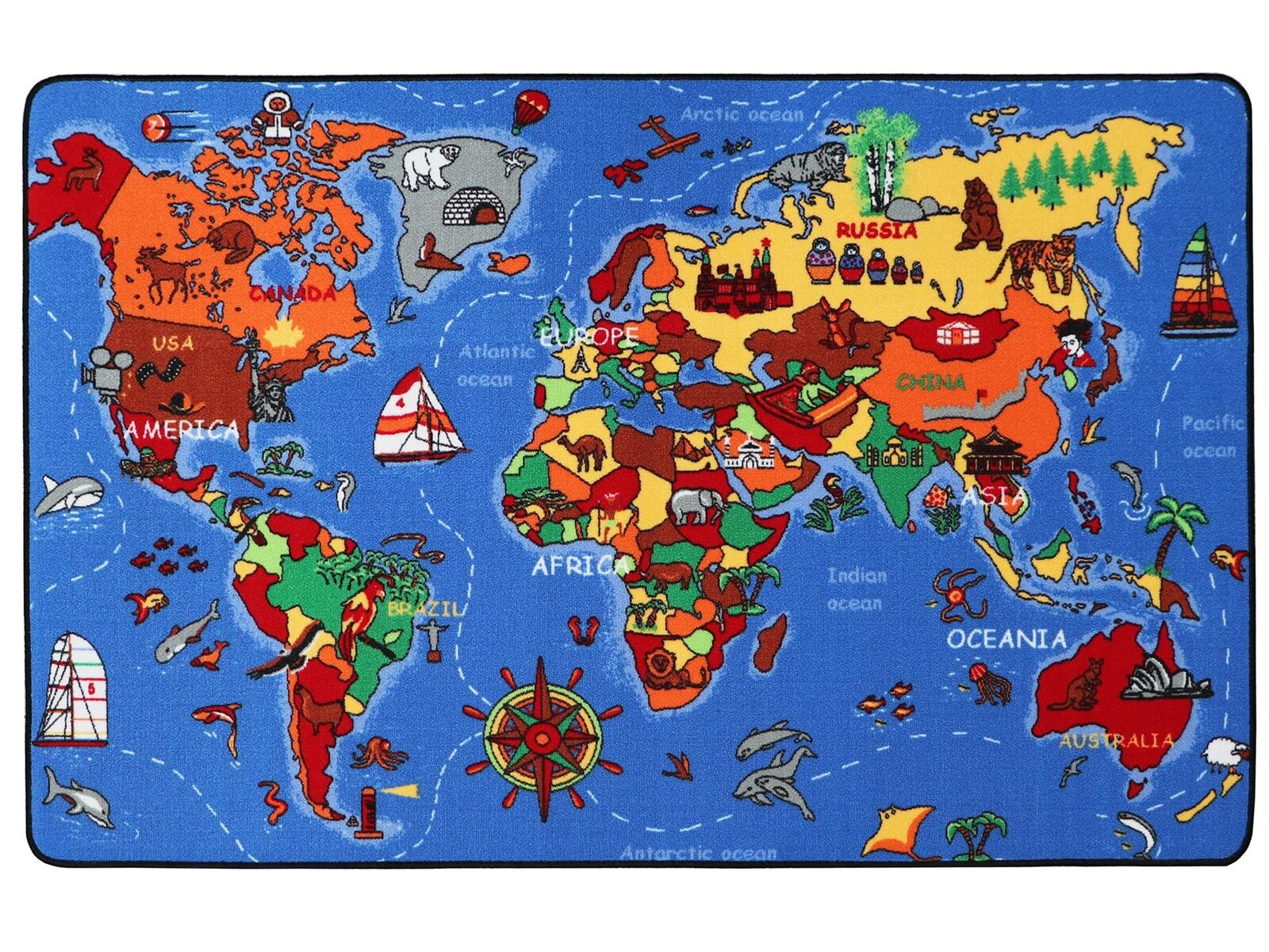 Spielteppich Weltkarte Kinder Teppich Landkarte Bunt verwandt mit Kinder 3 Welt Bilder