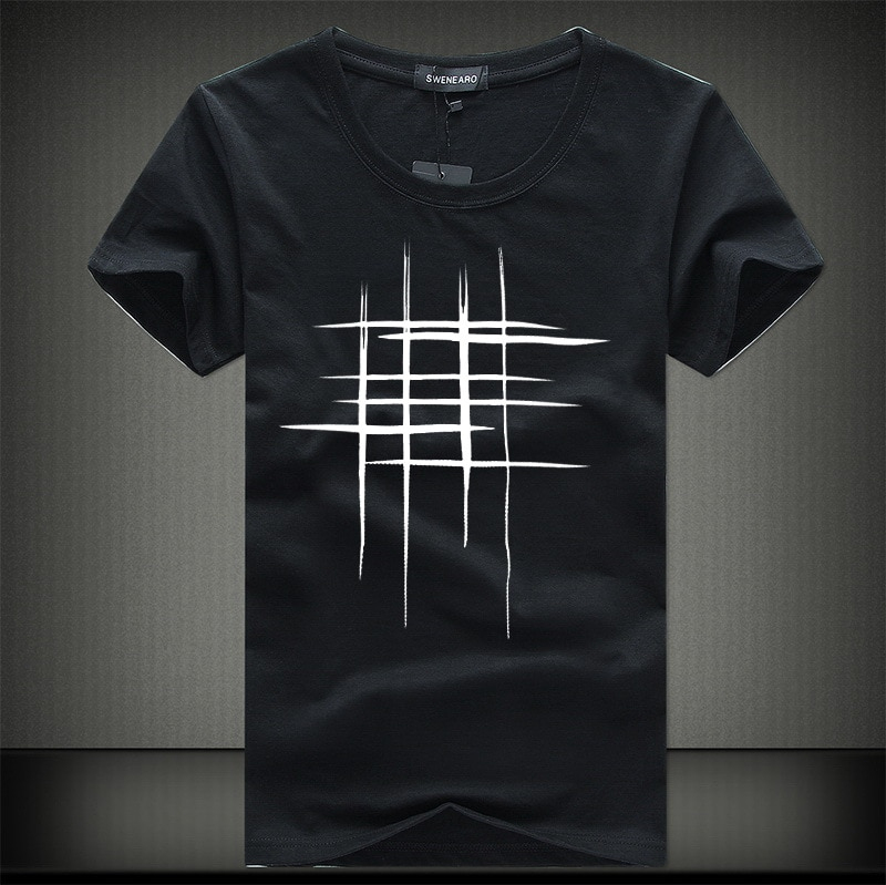 Swenearo 2018 Simple Creative Design Line Cross Print in Coloriage T Shirt Dessin