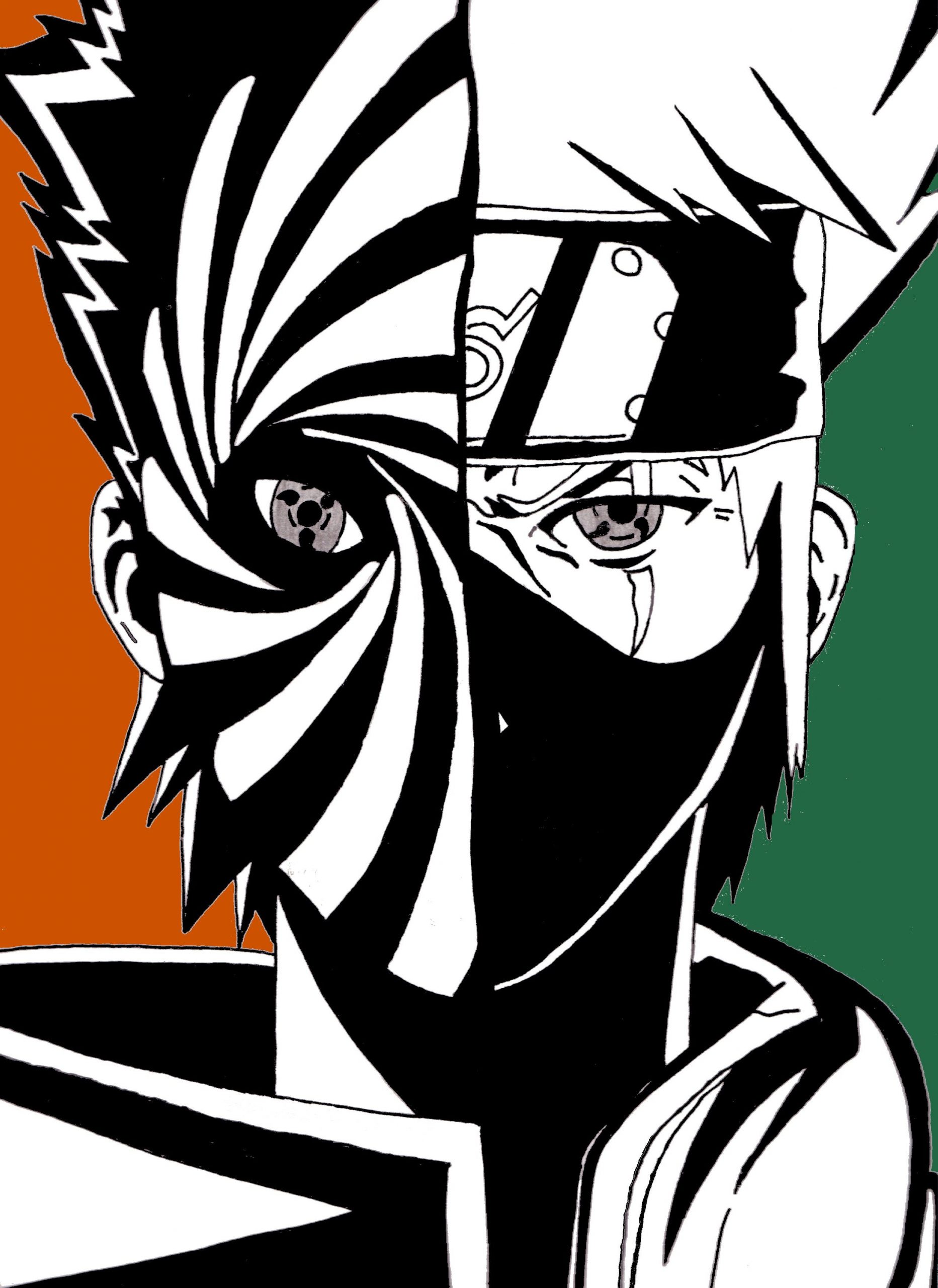 Tobi &amp; Kakashi | Dessin Noir Et Blanc, Coloriage Naruto über Coloriage Dessin Kakashi