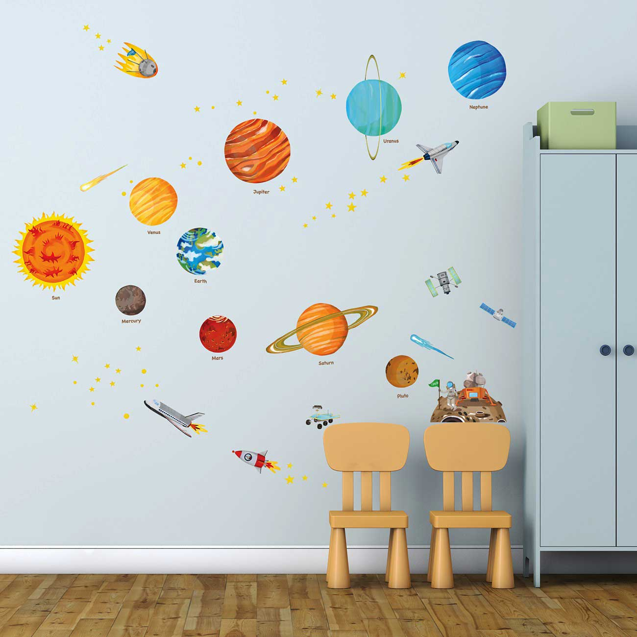 Wandsticker Planeten Galaxy Weltall - Wandsticker bei Kinder Bilder Wand