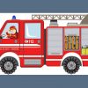 Wandtattoo&quot;Feuerwehrauto Kantig Xs&quot; Wandaufkleber in Kinder Bilder Feuerwehr