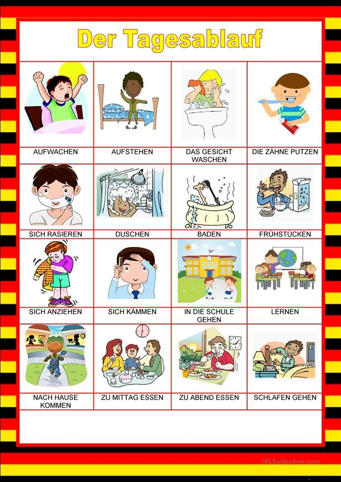Willkommen Auf Deutsch - Tagesablauf | Tagesablauf Kinder ganzes Bilder Kinder Kostenlos