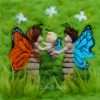 Wollbild Kleiner Schmetterling - Familie Schmetterling mit Wollbilder Kinder
