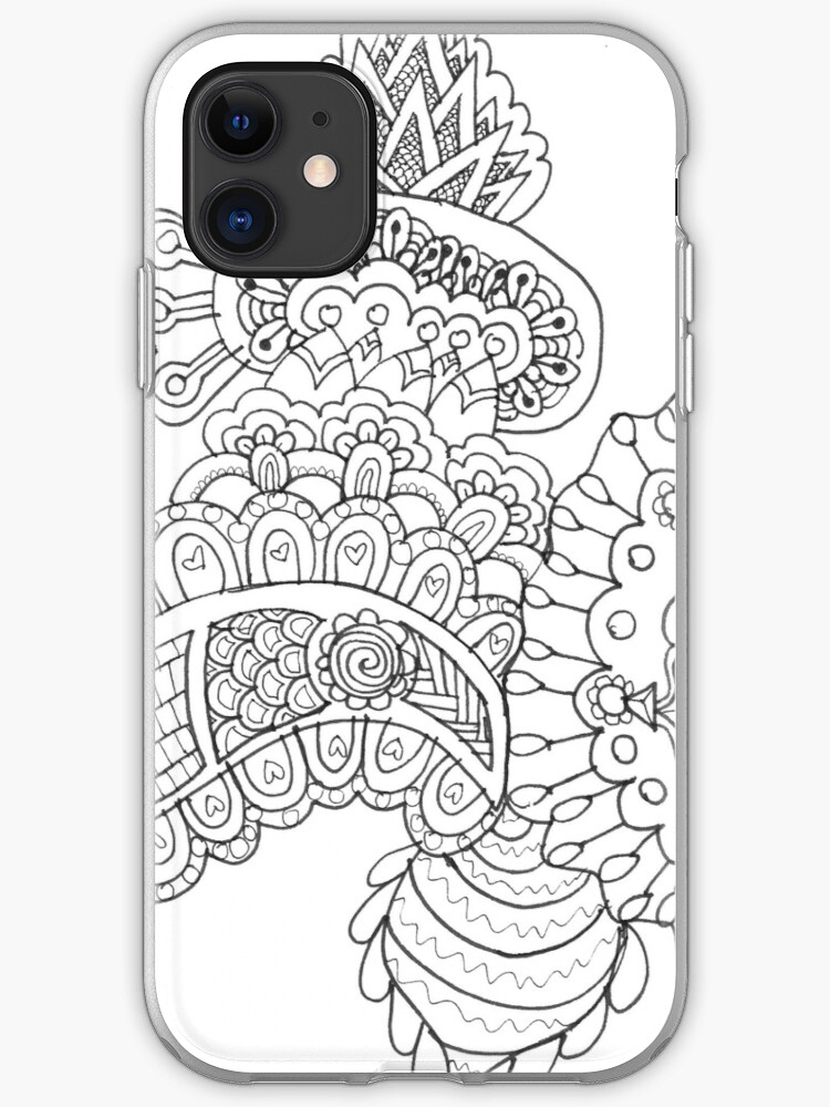 &quot;Zentangle Mandala Inspired Doodle&quot; Iphone Case &amp; Cover By bei Coloriage Dessin Téléphone