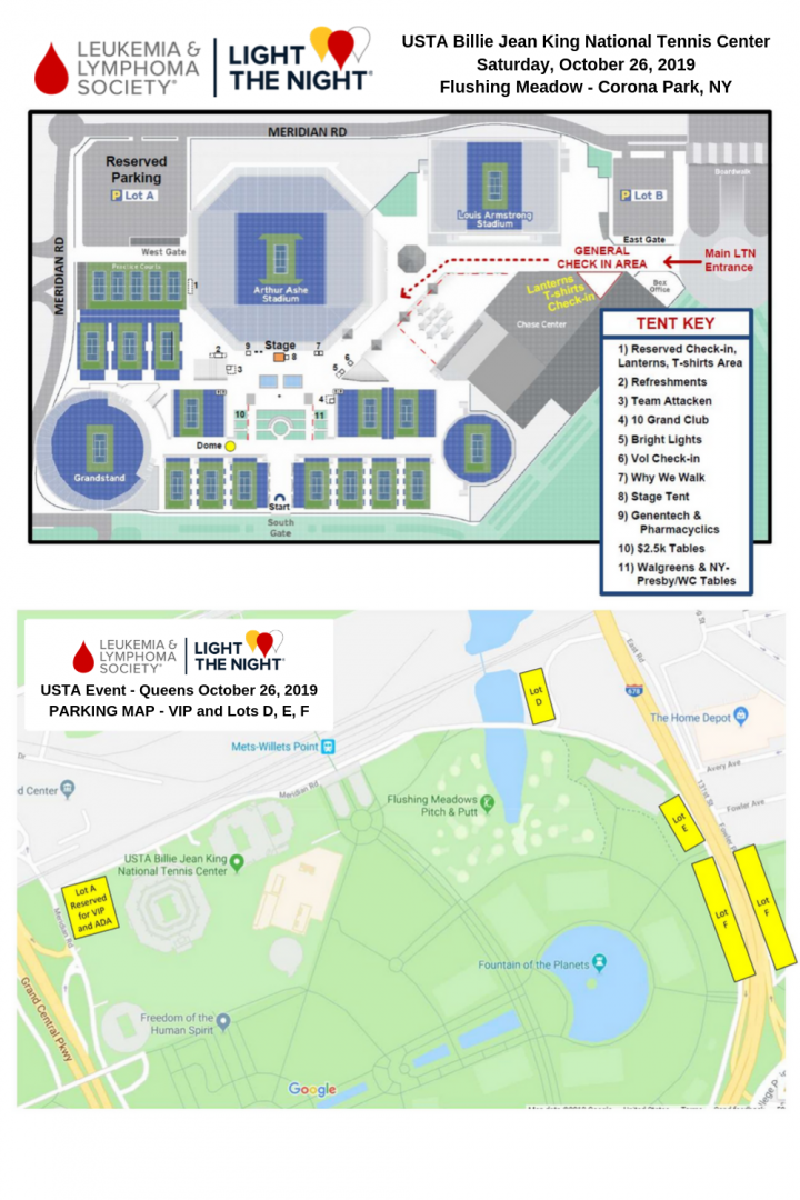 billie jean king tennis center map