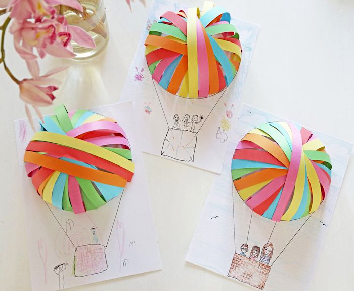 1001 + Kreative Ideen, Wie Sie Einen Heißluftballon Basteln über 3D Bilder Zeichnen Für Kinder,
