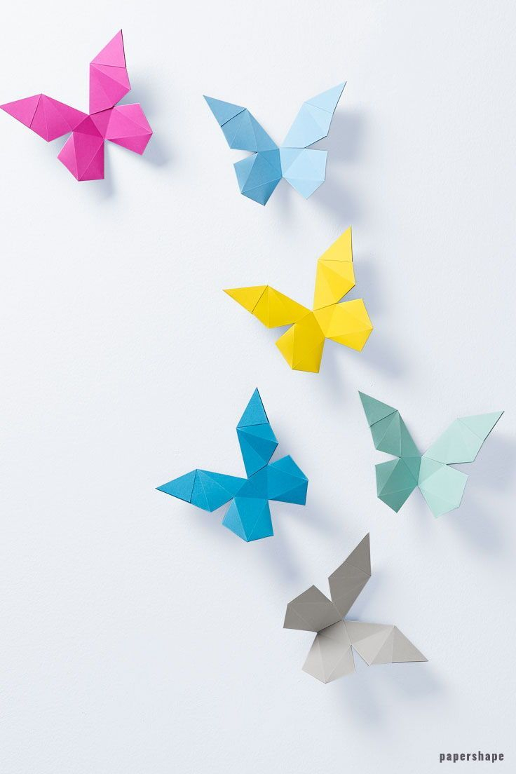 3D Papier Schmetterlinge Selber Machen | Basteln Mit Papier Falten ganzes 3D Bilder Basteln Kinder