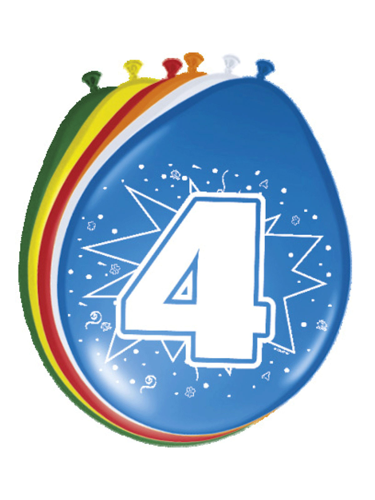 4. Geburtstag Luftballons Party-Deko 8 Stück Bunt 30Cm , Günstige für Happy Birthday Bilder Kinder 10 Jahre