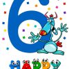 6. Geburtstag Cartoon Kartenentwurf | Glückwünsche Geburtstag Kinder bestimmt für Kinder Bilder Gratis