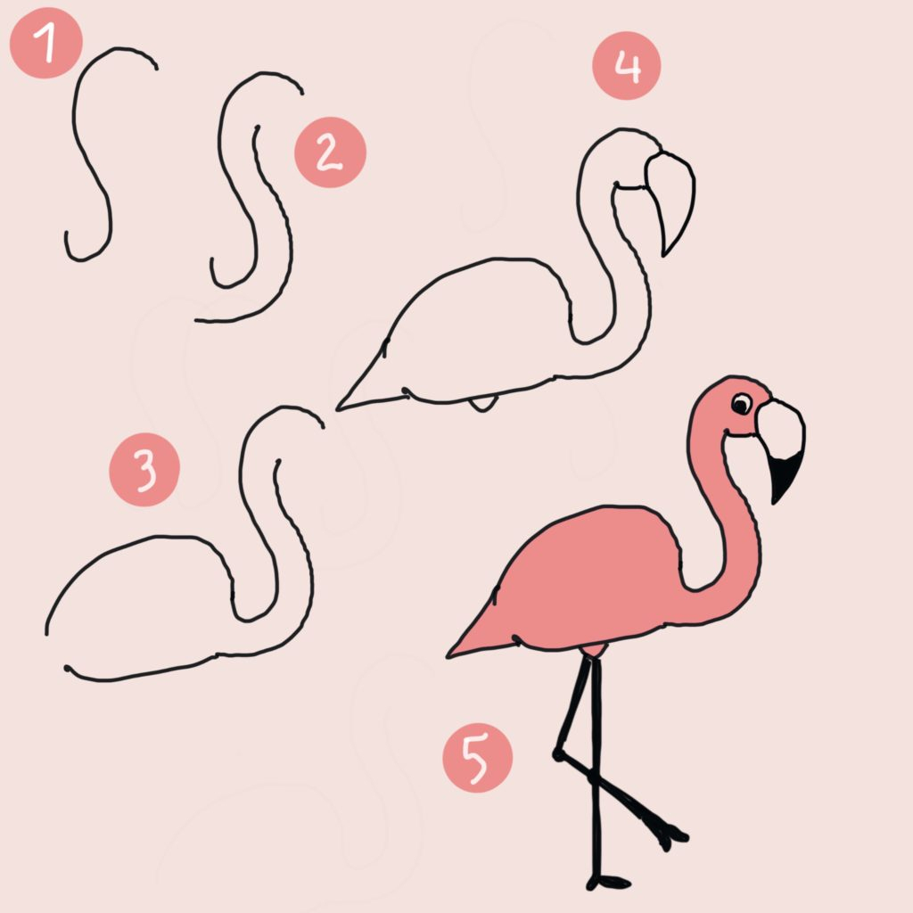 7 Flamingos Zeichnen Schritt-Für-Schritt - Auch Für Kinder Und ganzes Bilder Zum Nachmalen Für Kinder,