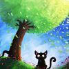 Artmasters Cats Surprise | Acryl | Katze | Baum | Tiermotiv | Kinder innen Kinderbilder Auf Leinwand Malen
