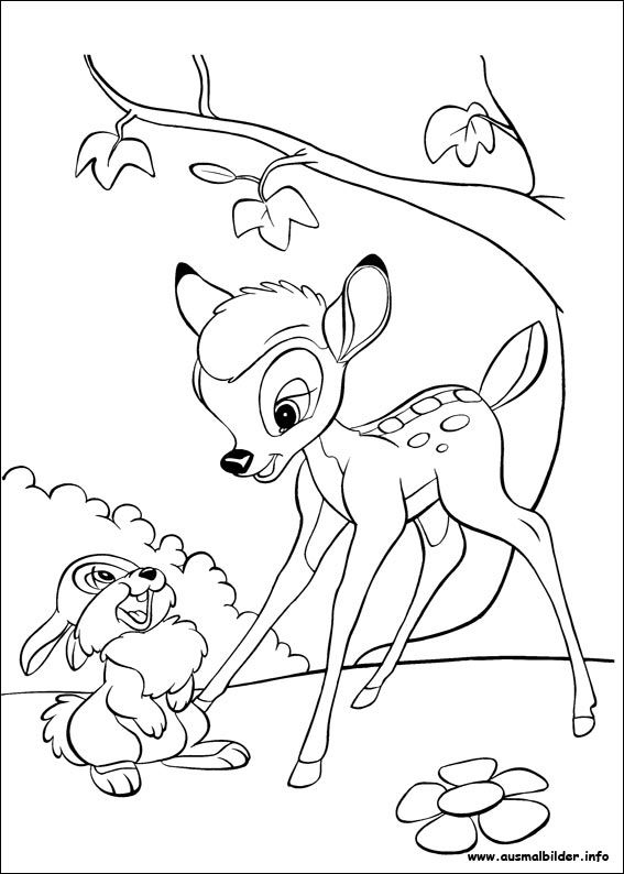 Ausmalbilder Bambi - Ausmalbilder Für Kinder | Cartoon Coloring Pages in Kinder Bilder Zum Nachzeichnen