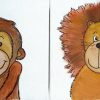 Bilderset Affe, Affenbild, Löwe, Löwenbild, Acrylbild, Kinderbild bei Kinder Bilder Löwe
