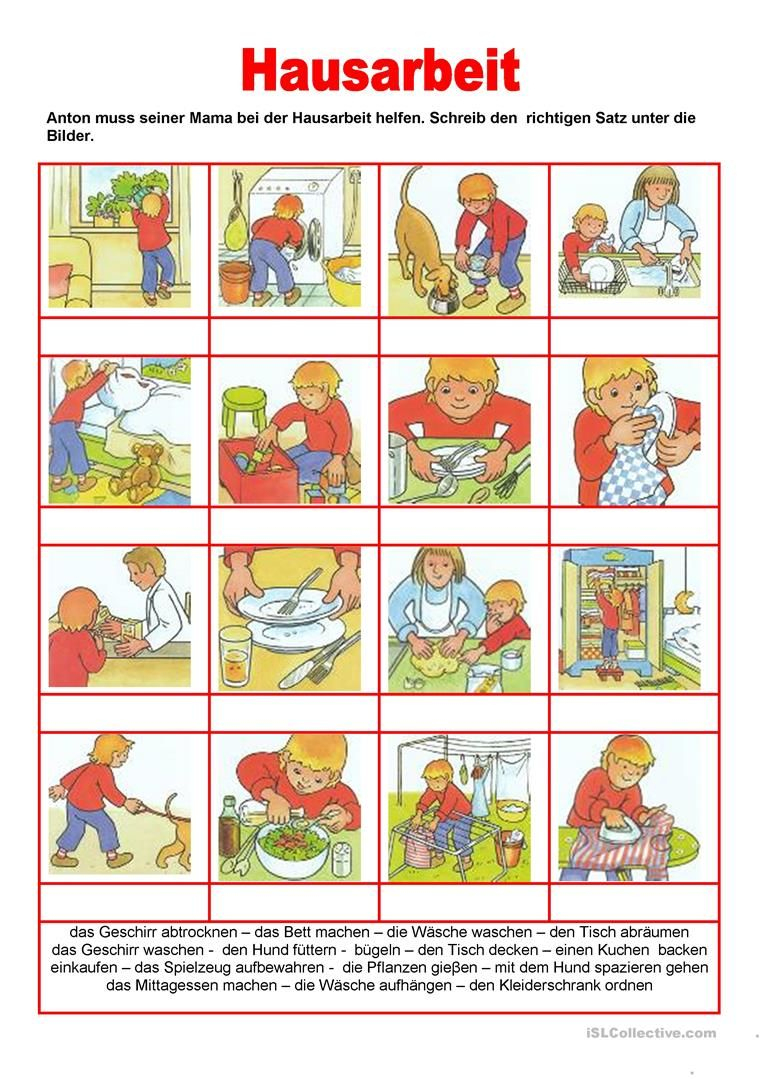 Bilderwã¶Rterbuch - Hausarbeit | Deutsch Lernen, Hausarbeit, Deutsch für Kinder Tagesablauf Bilder