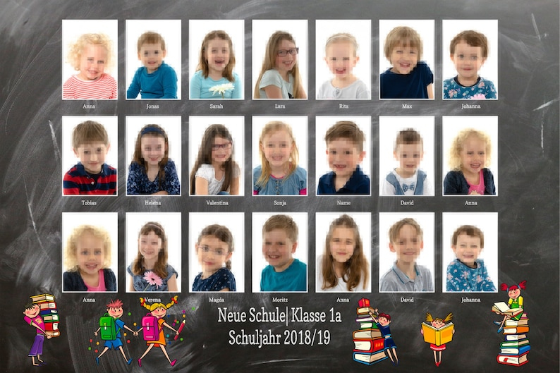 Custom Class Photo Collage Template For School Kindergarten | Etsy innen Kinder Bilder Photoshop