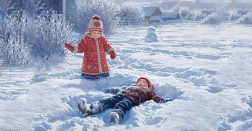 Роберт Дункан | Winterkunst, Winter Szenen Und Schneeengel bei Kinder Bilder Winter