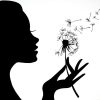 Dandelion Girl | Scherenschnitt Gesicht, Tumbler Zeichnungen, Mädchen verwandt mit Wenn Kinder Schwarze Bilder Malen