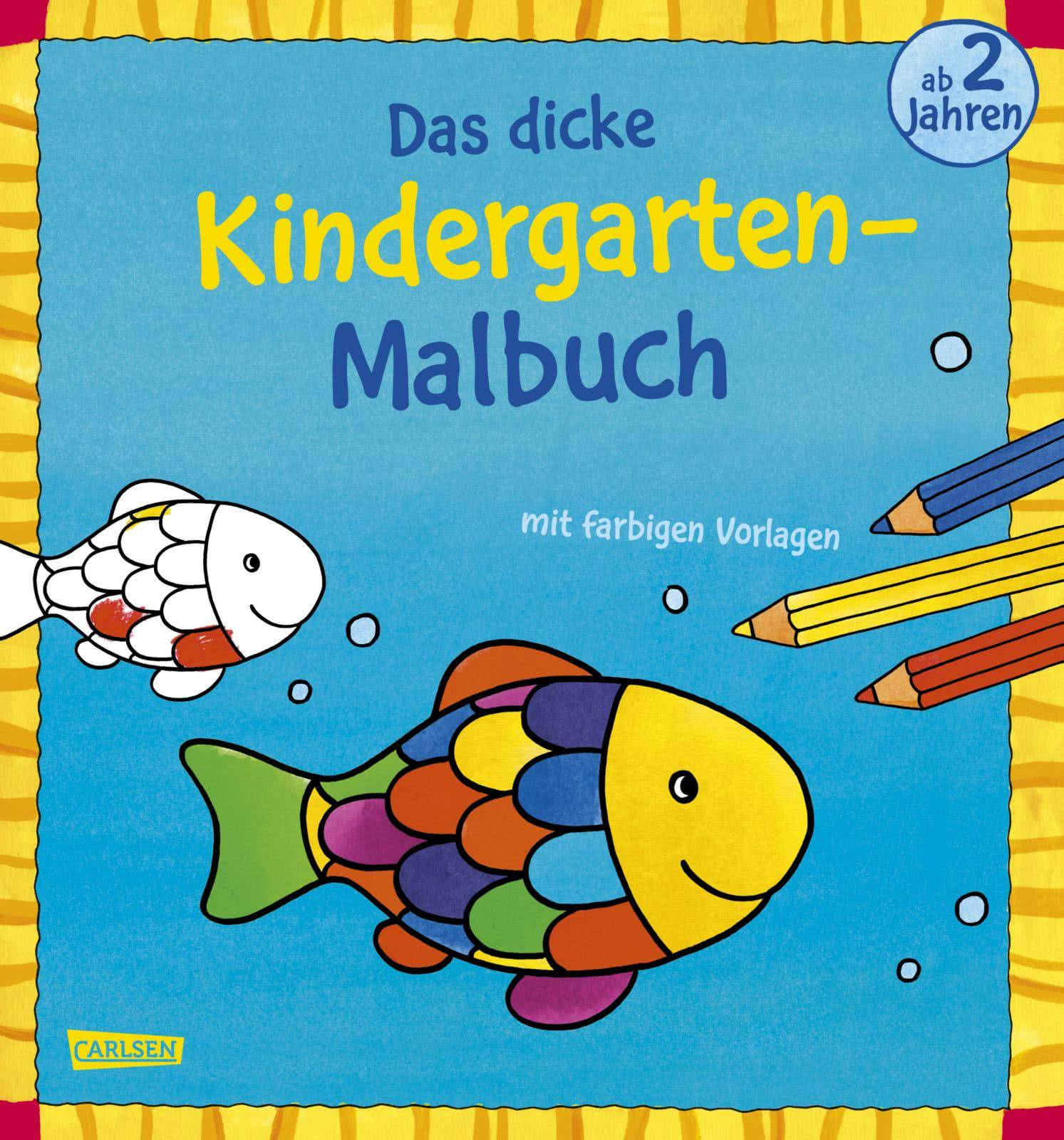 Das Dicke Kindergarten-Malbuch: Mit Farbigen Vorlagen Und Lustiger in Ab Mal Bilder Für Kinder,