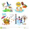 Die Vier Jahreszeiten Vektor Abbildung. Illustration Von Jahreszeiten für Jahreszeiten Kinder Bilder