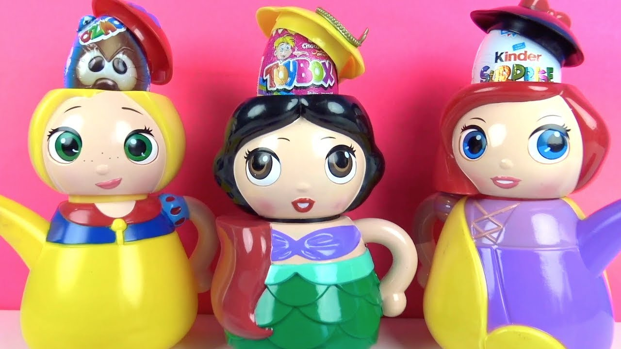 Disney Prinzessinnen Schneewittchen Rapunzel Ariel Kannen Vertauscht über Kinder Überraschungsei Bilder