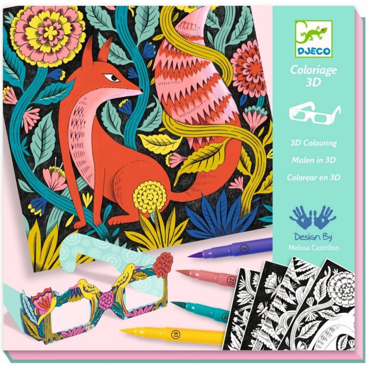 Djeco Malen Mit Pinsel Filzstiften In 3D Fantastischer Wald für 3D Bilder Malen Für Kinder