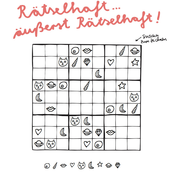 Einhorn Sudoku - Einhorn verwandt mit Kinder Bilder Sudoku