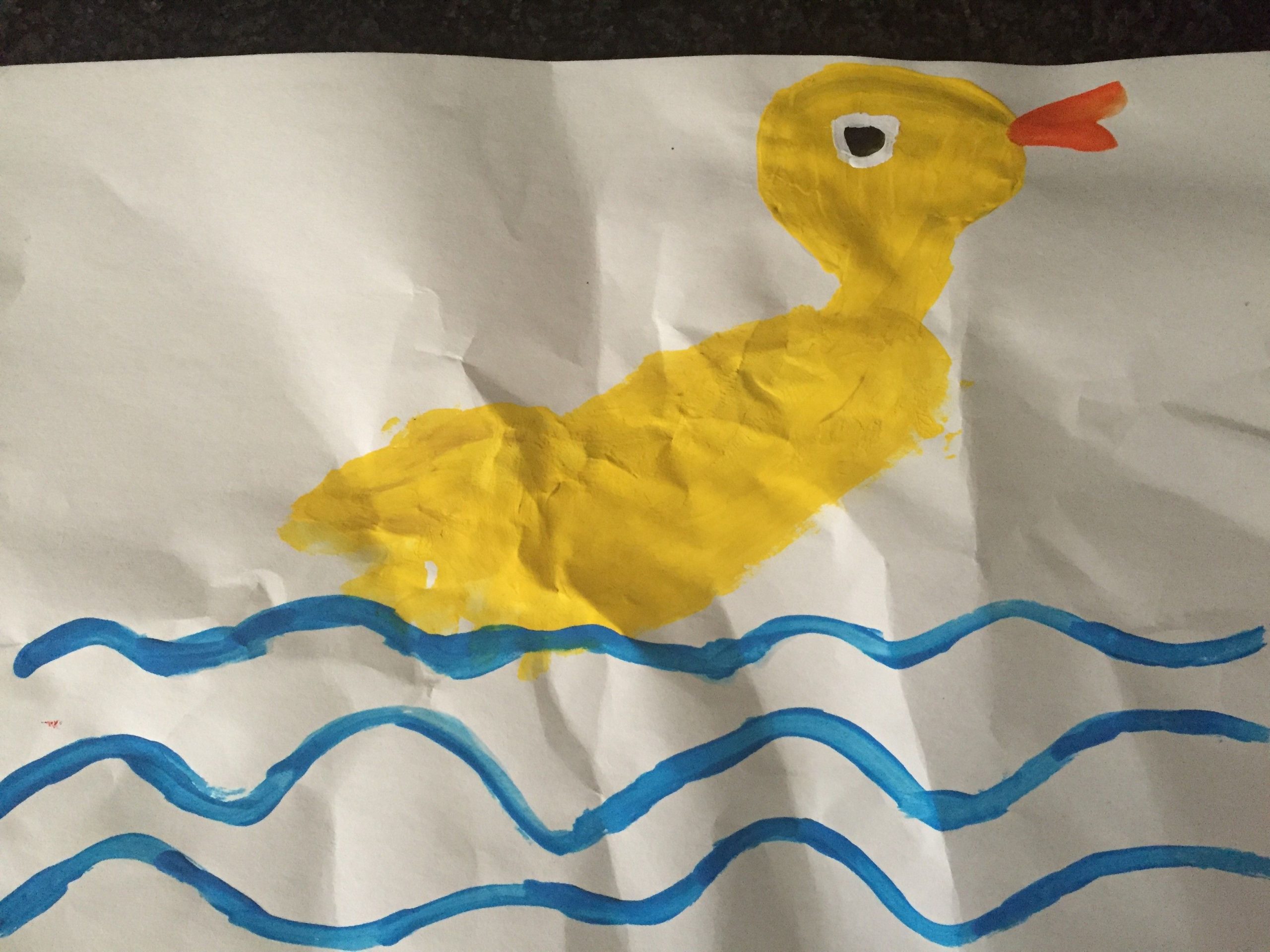 Ente Aus Einem Fußabdruck | Kinder Kunstwerk, Geschenkidee Vatertag bestimmt für Kinder Fußabdruck Bilder