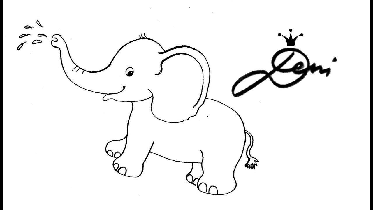 🐘 Elefant Schnell Zeichnen Lernen 🐘 Tiere Zoo Für Kinder 🐘 How To Draw in Bilder Für Kinder Zum Nachmalen,
