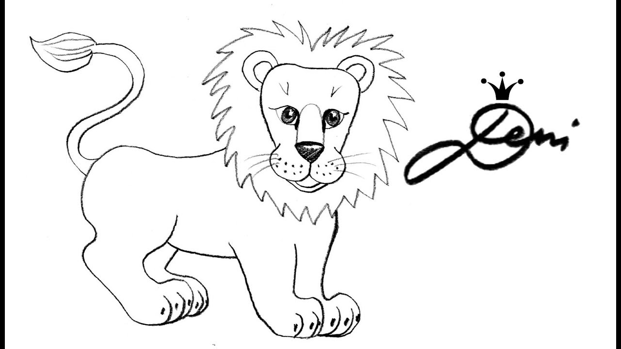 🦁 Löwe Schnell Zeichnen Lernen 🦁 Tiere, Zoo 🦁 How To Draw A Lion For in Kinder Bilder Löwe