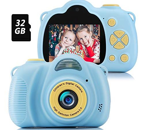 Fede Kinder Kamera Mit 32Gb Tf-Karte, Wiederaufladbare Selfie Kamera bei Kinder Foto Kamera