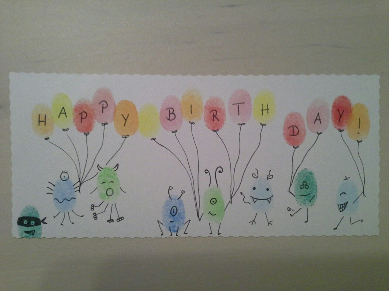 Fingerstempeln Geburtstagskarte Fingerprints Happy Birthday Card über Fingerabdrücke Kinder Bilder