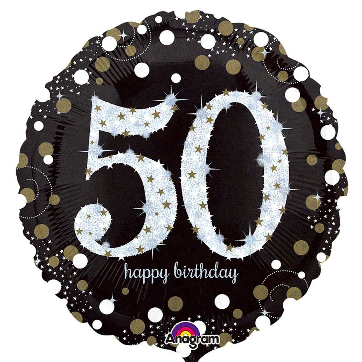 Folienballon Funkelnder 50. Geburtstag | Ungefüllt Od. Helium Gefüllt bei Happy Birthday Bilder Kinder 5 Jahre