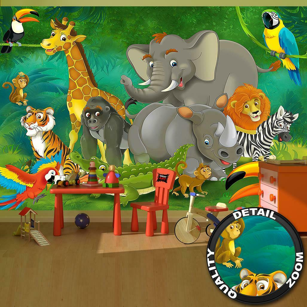Fototapete Dschungel Tiere Tapete Kindertapete Kinderzimmer Deko über Kinder Bild Dschungel