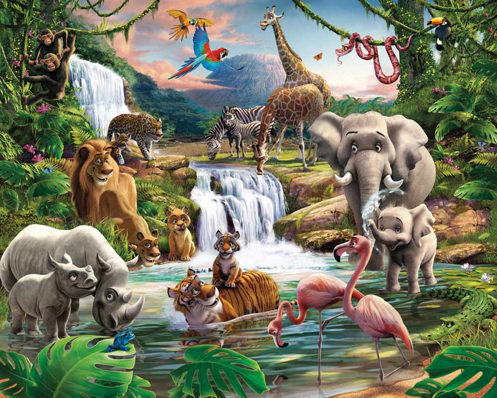 Fototapete Kinderzimmer Dschungel Tiere Afrika-Walltastic Fototapete verwandt mit Welche Bilder Interessieren Kinder