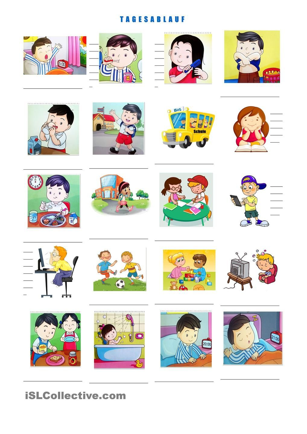 Free Esl, Efl Printable Worksheets And Handouts | Tagesablauf Kinder bei Abendroutine Kinder Bilder Zum Ausdrucken