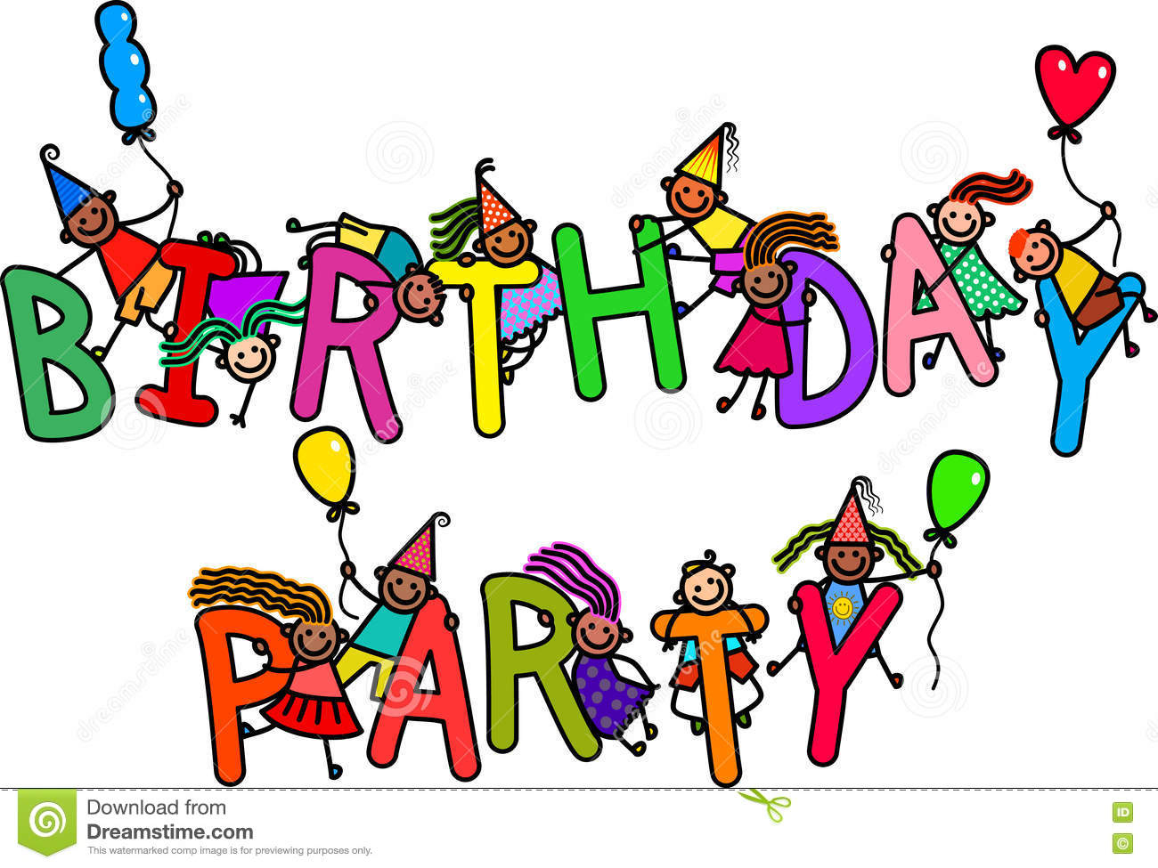 Geburtstagsfeier-Kinder Stock Abbildung. Illustration Von Name - 77551412 über Geburtstag Kinder Bilder