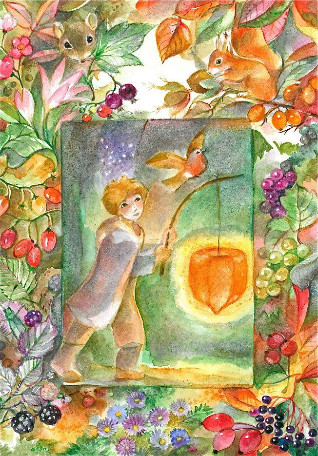 Goldener Herbst | Illustration, Kinder Malerei, Zeichenvorlagen in Kinder Bilder Herbst