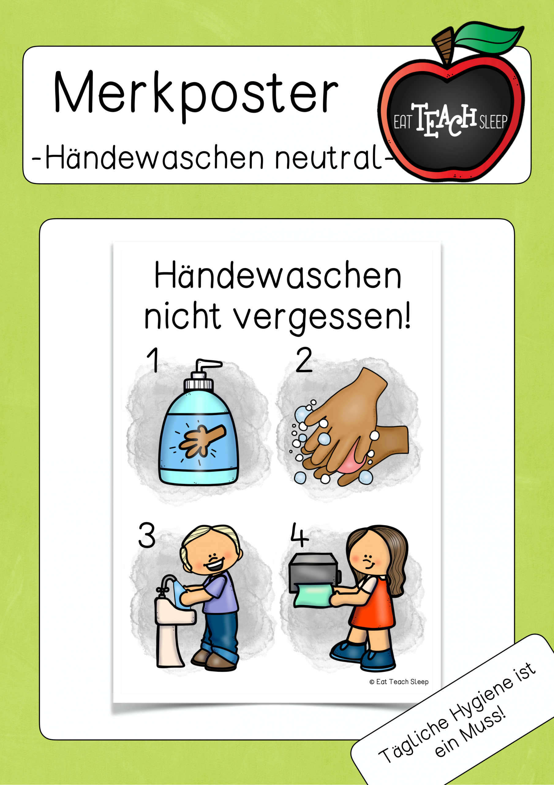 Händewaschen Nicht Vergessen Neutral - Unterrichtsmaterial In Den bei Regeln Kinder Bilder